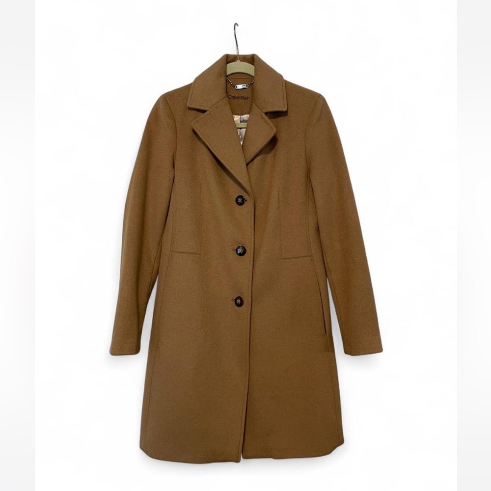 Calvin Klein Women's Tan Wool Coat
